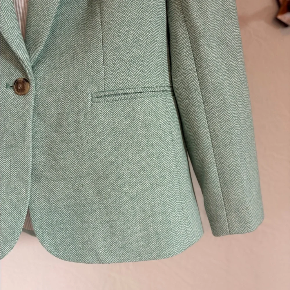 J. Crew Green Herringbone Wool Blend Holland Blazer - Picture 5 of 6